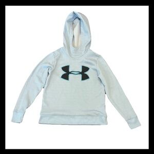 Women’s Light Blue Under Armour Loose Coldgear Pullover Hoodie Sweater Size XS
